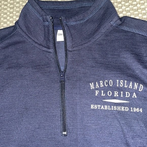 Comfort Authentic Marco Island Florida size medium 1/4 zip navy pullover - Picture 2 of 10